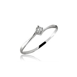 Anel De Ouro Branco 18k Solitário Marie Com Zircôn... - Fábrica do Ouro ®️