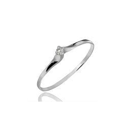 Anel De Ouro Branco 18k Solitário Delicate Com Zir... - Fábrica do Ouro ®️