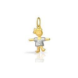 Pingente De Ouro 18k Menina De 20mm - 101999 - Fábrica do Ouro ®️