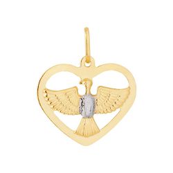 Pingente De Ouro 18k Espírito Santo Com Coração - ... - Fábrica do Ouro ®️
