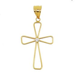 Pingente De Ouro 18k Cruz Aberta 38mm - 100855 - Fábrica do Ouro ®️