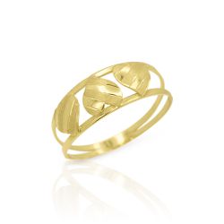 Anel De Ouro 18k Trio de Corações - 103123 - Fábrica do Ouro ®️