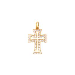 Pingente De Ouro 18k Cruz Com 23mm - 100711 - Fábrica do Ouro ®️