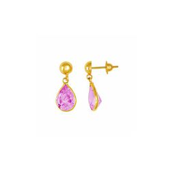 Brinco De Ouro 18k Bolinha Com Gota De Zircônia Ro... - Fábrica do Ouro ®️