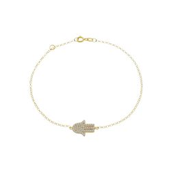 Pulseira De Ouro 18k Elo português Mão de Fátima D... - Fábrica do Ouro ®️
