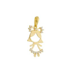 Pingente De Ouro 18k Menina Sortuda - 103327 - Fábrica do Ouro ®️