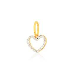 Pingente De Ouro 18k Coração Dois Ouros Amarelo/Br... - Fábrica do Ouro ®️