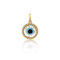 Pingente De Ouro 18k Olho Grego De 10mm Com Zircôn... - Fábrica do Ouro ®️
