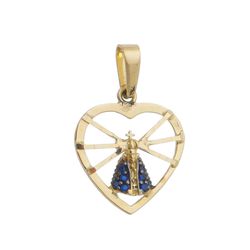 Pingente De Ouro 18k Coração Com Nossa Senhora Da ... - Fábrica do Ouro ®️