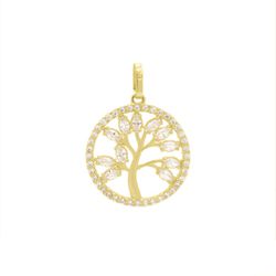 Pingente De Ouro 18k Arvore da Vida com Zircônia B... - Fábrica do Ouro ®️