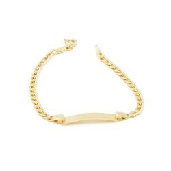 Pulseira Infantil De Ouro 18k Groumet De 2mm Com 1... - Fábrica do Ouro ®️