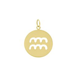 Pingente De Ouro 18k Signo Aquário - 103110 - Fábrica do Ouro ®️