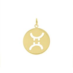 Pingente De Ouro 18k Signo Gêmeos - 103107 - Fábrica do Ouro ®️