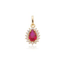 Pingente De Ouro 18k Mademoiselle Vermelho Com Zir... - Fábrica do Ouro ®️