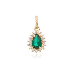 Pingente De Ouro 18k Mademoiselle Verde Com Zircôn... - Fábrica do Ouro ®️
