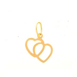 Pingente De Ouro 18k Coração Duplo - 101650 - Fábrica do Ouro ®️