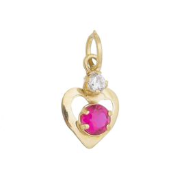 Pingente De Ouro 18k Coração Com Zircônia Rubi - 1... - Fábrica do Ouro ®️