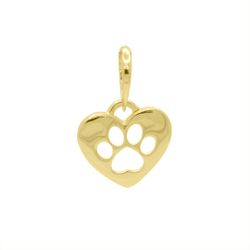 Pingente De Ouro 18k Coração com Patinha - 103308 - Fábrica do Ouro ®️