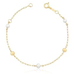 Pulseira Infantil De Ouro 18k Cartie Bolinha e Pér... - FÁBRICA DO OURO - ATACADO