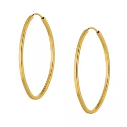 Brinco De Ouro 18k Argola Oval slim GG - 103027 - Fábrica do Ouro ®️