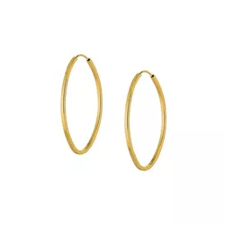 Brinco De Ouro 18k Argola Oval Slim P - 101299 - Fábrica do Ouro ®️