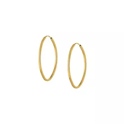 Brinco De Ouro 18k Argola Oval Slim Pp - 100581 - Fábrica do Ouro ®️