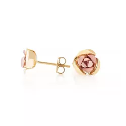 Brinco De Ouro 18 Rosa Bicolor - 101926 - Fábrica do Ouro ®️