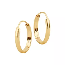 Brinco De Ouro 18k Argola 14mm Plus - 101289 - Fábrica do Ouro ®️