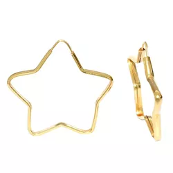 Brinco De Ouro 18k Argola Estrela De 25mm - 101316 - Fábrica do Ouro ®️