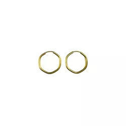 Brinco De Ouro 18k Argola Hexágono PP - 102863 - Fábrica do Ouro ®️