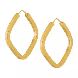 Brinco De Ouro 18k Argola Losango Plus GG - 103026 - Fábrica do Ouro ®️