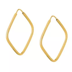 Brinco De Ouro 18k Argola Losango Slim GG - 103025 - Fábrica do Ouro ®️