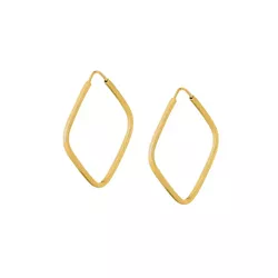 Brinco De Ouro 18k Argola Losango Slim P - 100473 - Fábrica do Ouro ®️