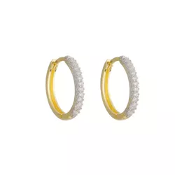 Brinco De Ouro 18k Argola Oval Radiante G - 103313 - Fábrica do Ouro ®️