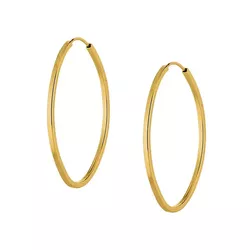 Brinco De Ouro 18k Argola Oval Slim G - 101298 - Fábrica do Ouro ®️