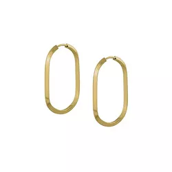 Brinco De Ouro 18k Argola Ovalada Plus P - 103010 - Fábrica do Ouro ®️