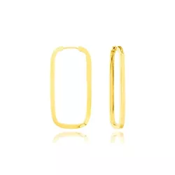 Brinco De Ouro 18k Argola Retangular Com 24mm - 10... - Fábrica do Ouro ®️