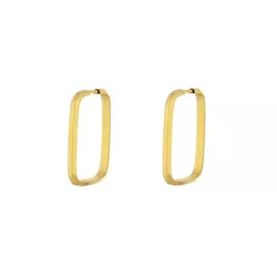 Brinco De Ouro 18k Argola Retangular Plus PP - 103... - Fábrica do Ouro ®️
