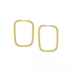 Brinco De Ouro 18k Argola Retangular Slim M - 1030... - Fábrica do Ouro ®️