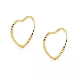 Brinco De Ouro 18k Argola Slim Coração G - 102849 - Fábrica do Ouro ®️