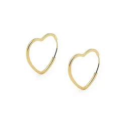 Brinco De Ouro 18k Argola Slim Coração P - 102844 - Fábrica do Ouro ®️