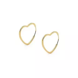 Brinco De Ouro 18k Argola Slim Coração PP - 102845... - Fábrica do Ouro ®️