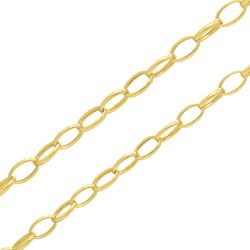 Corrente De Ouro 18k Elo Português Oval De 3,5mm C... - Fábrica do Ouro ®️