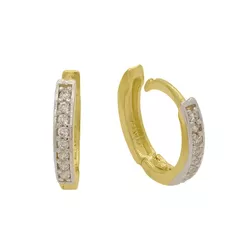 Brinco De Ouro 18k Argola Star - 103284 - Fábrica do Ouro ®️