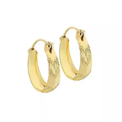 Brinco De Ouro 18k Argola Trabalhada Com Trava M -... - Fábrica do Ouro ®️