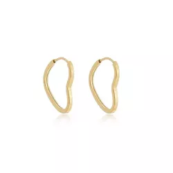 Brinco De Ouro 18k Argola Wide Coração M - 102848 - Fábrica do Ouro ®️