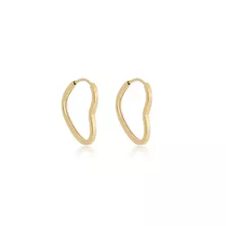 Brinco De Ouro 18k Argola Wide Coração P - 102846 - Fábrica do Ouro ®️