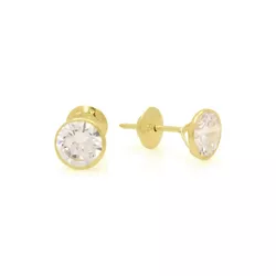 Brinco De Ouro 18k Áurea 5,0mm - 103213 - Fábrica do Ouro ®️