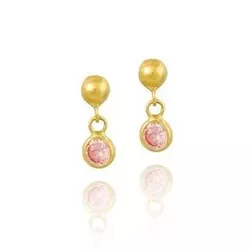 Brinco De Ouro 18k Bolinha Com Pedra De Zircônia R... - Fábrica do Ouro ®️