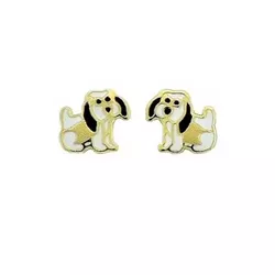 Brinco De Ouro 18k Cachorrinho - 100587 - Fábrica do Ouro ®️